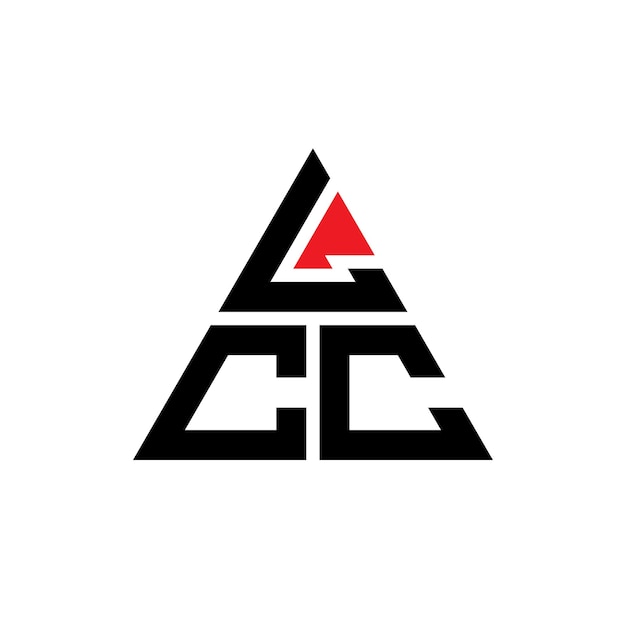 Vettore lcc triangolo lettera logo design con forma di triangolo lcc logo triangolo design monogramma lcc triungolo vettoriale logo modello con colore rosso lcc logo triangolare semplice logo elegante e lussuoso