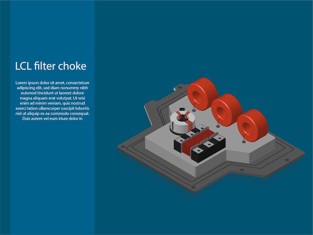 LCL filter choke 2, isometric 3D machine