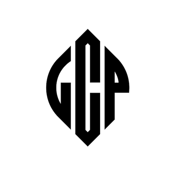 LCP circle letter logo design with circle and ellipse shape LCP ellipse letters with typographic style The three initials form a circle logo LCP Circle Emblem Abstract Monogram Letter Mark Vector