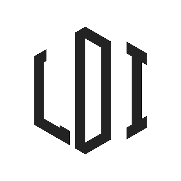 LDIのロゴデザイン: LDIモノグラム (六角形の形を用いたロゴ)