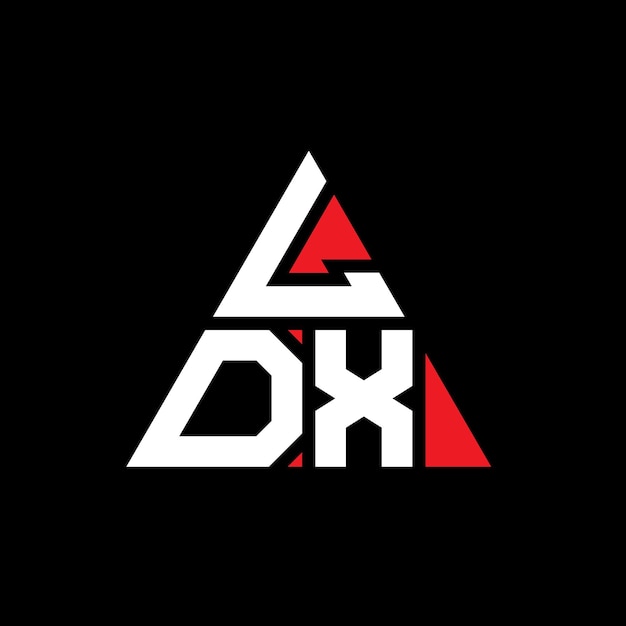 LDX triangle letter logo design with triangle shape LDX triangle logo design monogram LDX triangle vector logo template with red color LDX triangular logo Simple Elegant and Luxurious Logo