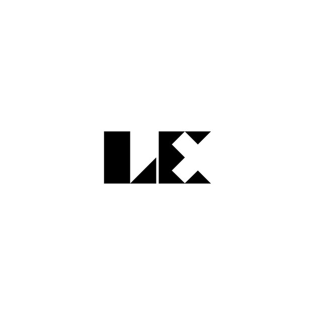 LE 모노그램 로고 디자인 문자 텍스트 이름 기호 흑백 로고타입 알파벳 문자 심플 로고