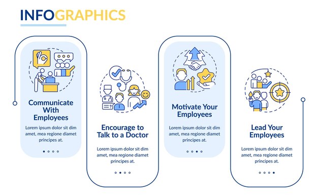 Vector lead employees tips rectangle infographic template