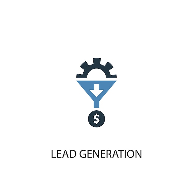 Lead generation concept 2 icona colorata. illustrazione semplice dell'elemento blu. progettazione di simboli di concetto di generazione di piombo. può essere utilizzato per ui/ux mobile e web