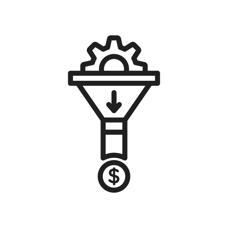 Vector lead generation icon simple thin outline