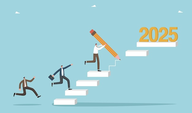 리더는 직원들을 위해 2025년까지의 단계들을 제시합니다.