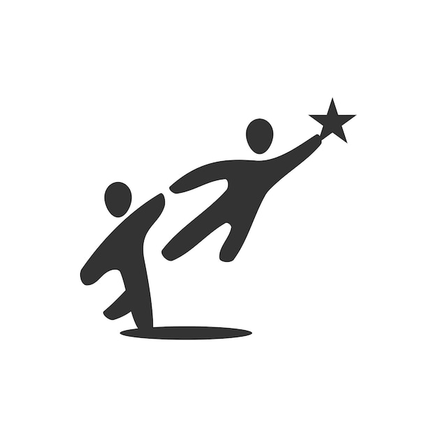 Лидер с шаблоном логотипа звезды Иконка Иллюстрация Фирменный стиль Изолированная и плоская иллюстрация Векторная графика