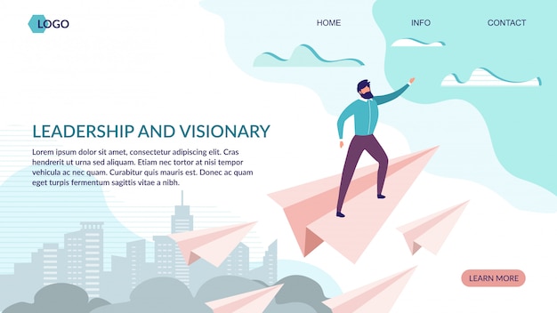 リーダーシップと先見の明のあるランディングページ