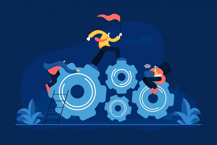 Vector leadership flat vector illustration