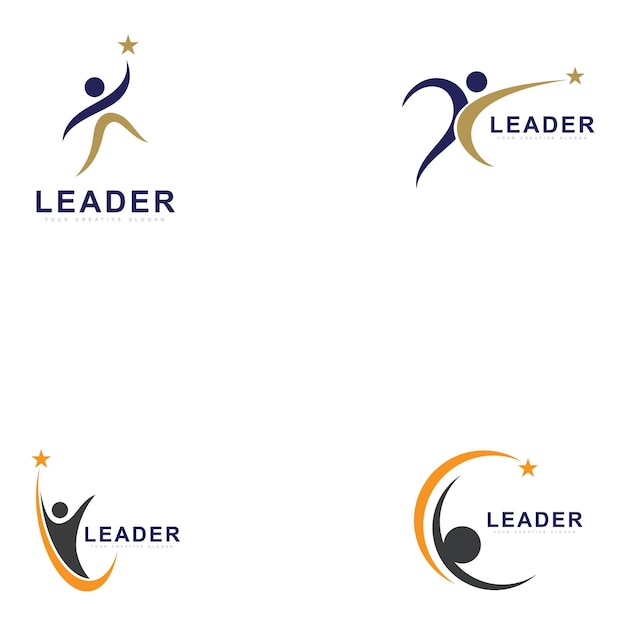 Leadership logo logo di successo e vettore del logo dell'istruzione