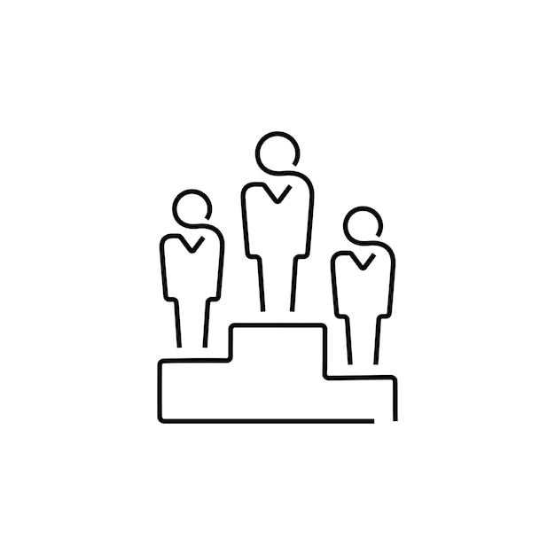 Leadership one line vector icon