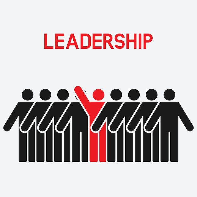 Vector leadership and teamwork concept