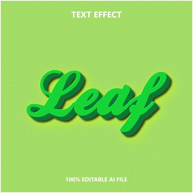 Vector leaf 3d style text effect