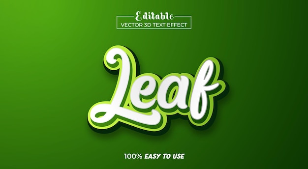 Leaf 3d text effect template