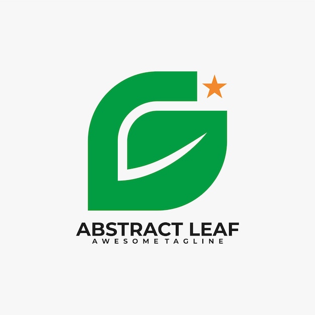 Vector leaf abstract logo design vector flat color