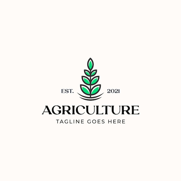 Шаблон логотипа листового сельского хозяйства