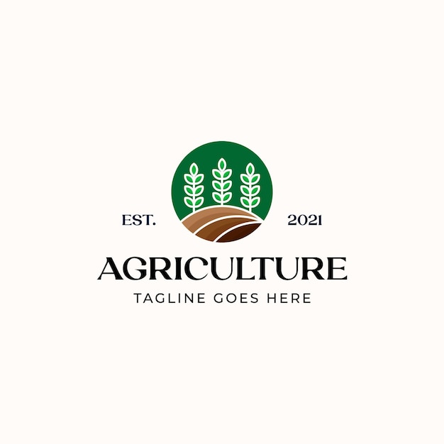 leaf agriculture logo template