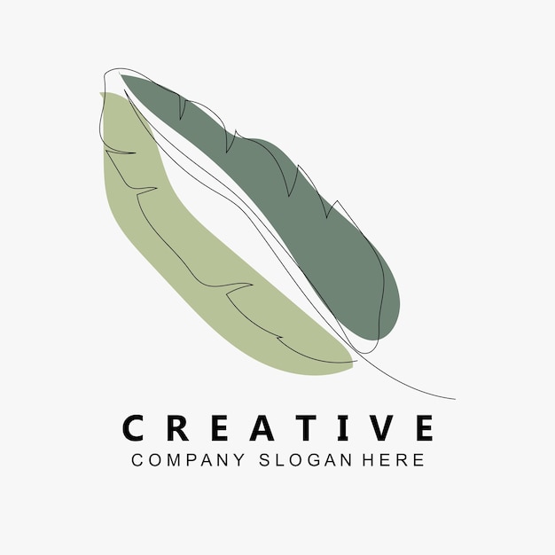 Leaf Background Logo Design Vector Art Icons In pastel colors