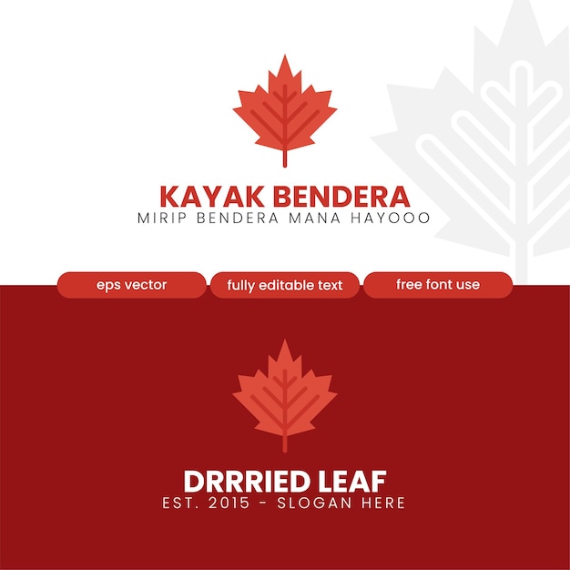 Leaf base logo editable vector