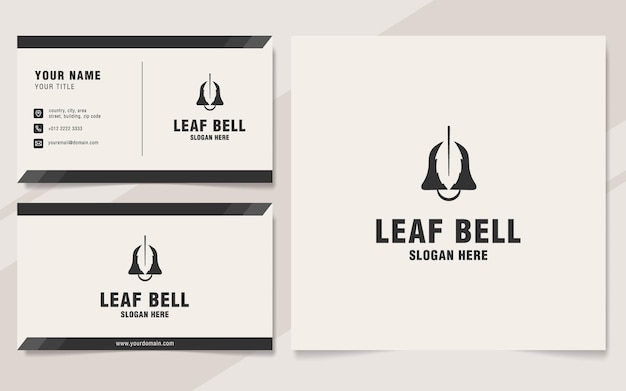 Шаблон логотипа leaf bell в стиле монограммы