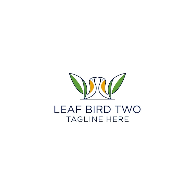 LEAF BIRD 2 로고 아이콘 디자인 벡터 템플릿