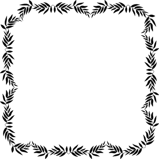 Leaf border frame icon hand drawn for website, document, poster design, printing, application.