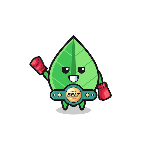 Leaf boxer mascot character