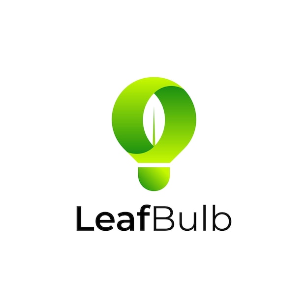 Leaf bulb logo bulb gradient colorful logo