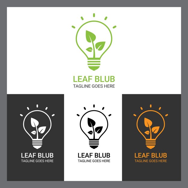 Leaf bulb logo template design