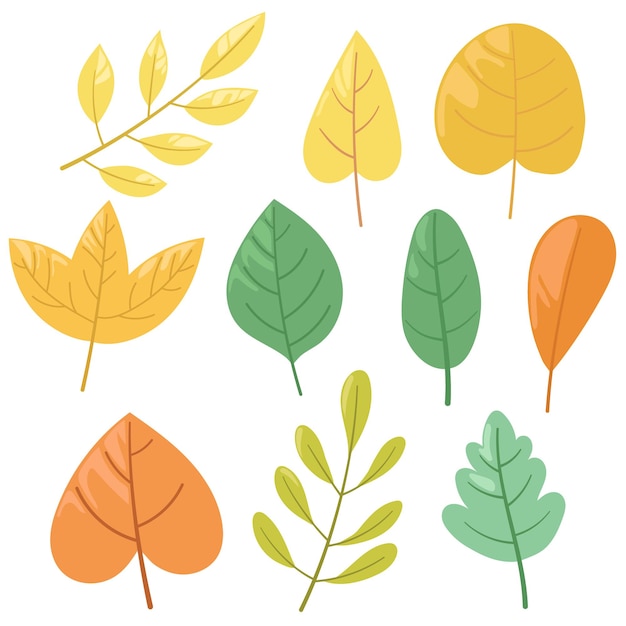 Leaf cartoon in flat style