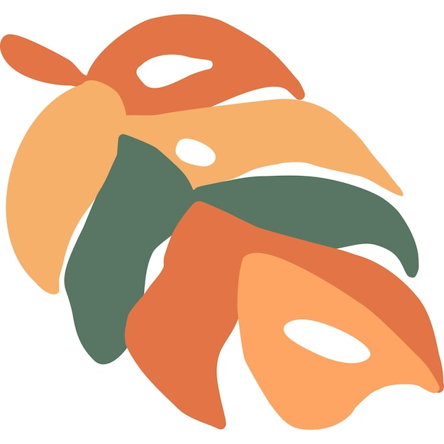 Vector leaf cartoon in icon style