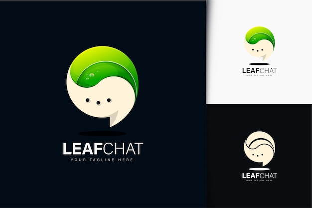 Leaf chat-logo-ontwerp met verloop