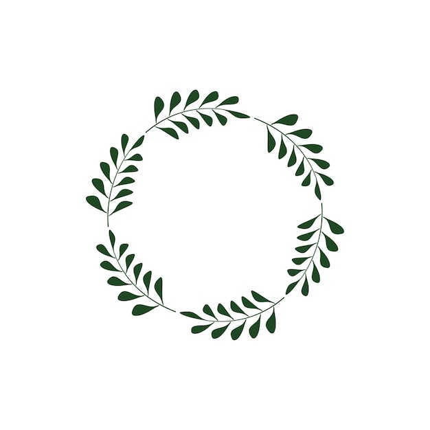 Leaf circle border graphic design template vector