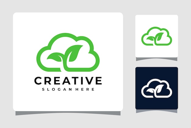 Leaf Cloud Logo Template Design Inspiration