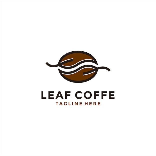 leaf and coffe logo design