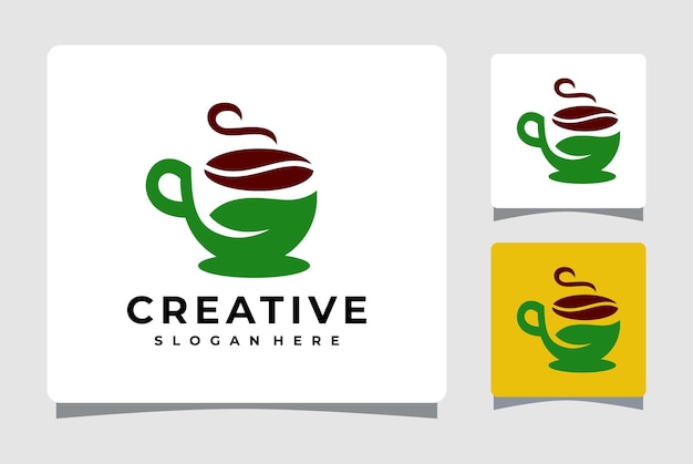 Ispirazione per il design del modello di logo del caffè in foglia