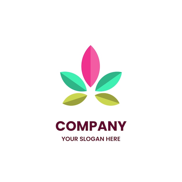 잎 다채로운 현대 회사 로고 벡터 템플릿