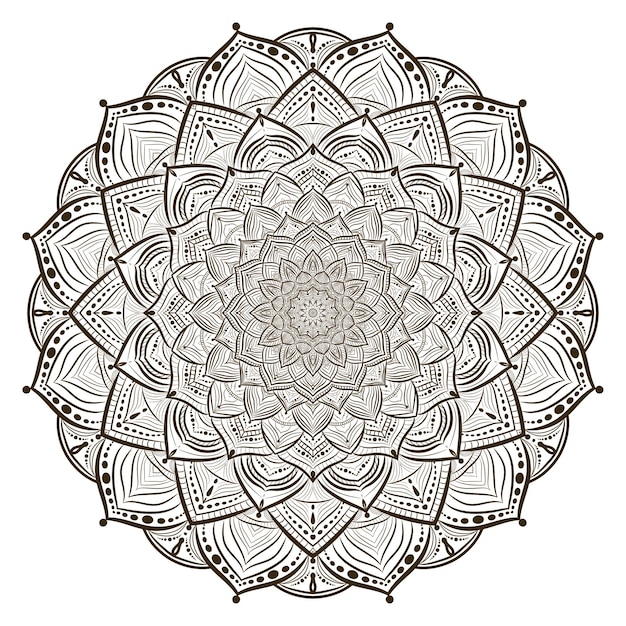 Leaf concept mandala line drawing