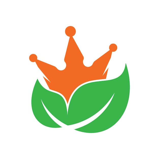 リーフ クラウン ベクトルのロゴ デザイン グリーン リーフ クラウン療法会社ロゴ デザイン テンプレート