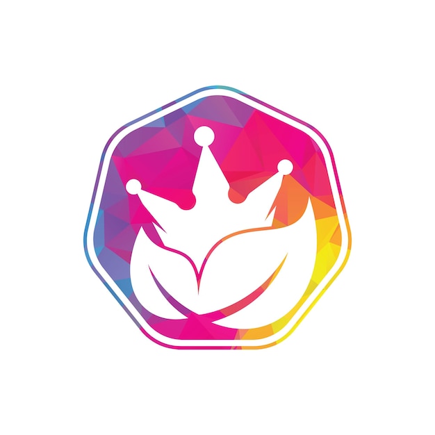 Leaf crown vector logo design