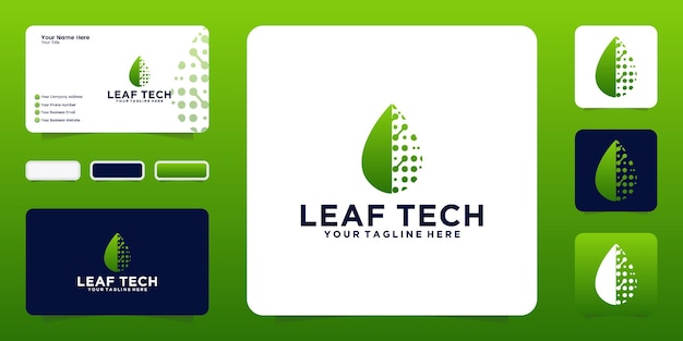 Leaf design inspiration in technology and business cards