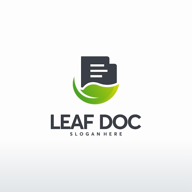 Leaf Document logo ontwerpen concept vector, Nature Data logo symbool, Document logo icon