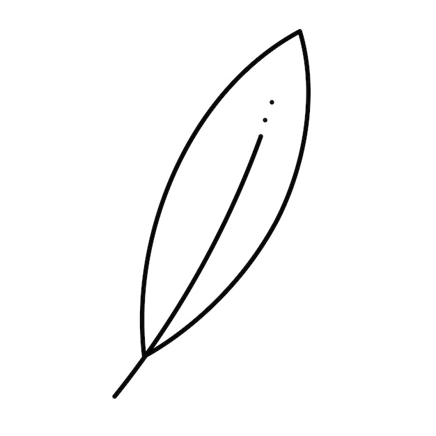 Vector leaf doodle absrtact fourth hand drawn outline vector illustration