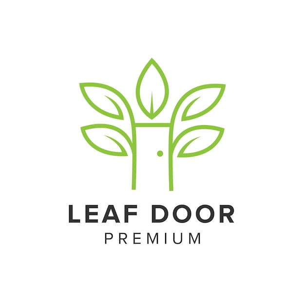 Leaf doors logo vector icon illustration