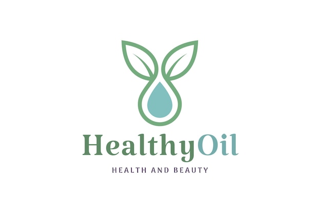 leaf and droplet logo for beauty industry