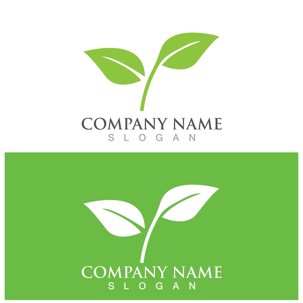 Leaf ecology logo and vector template