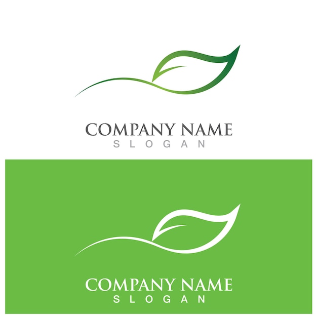 Leaf ecology logo and vector template