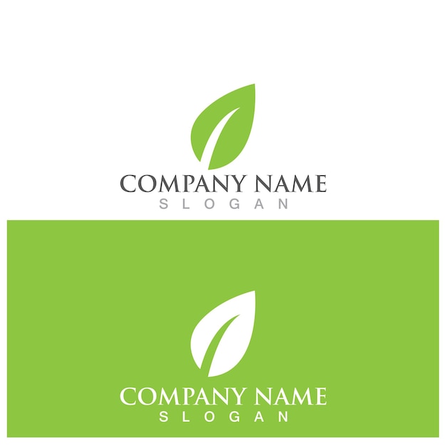 Leaf ecology logo and vector template