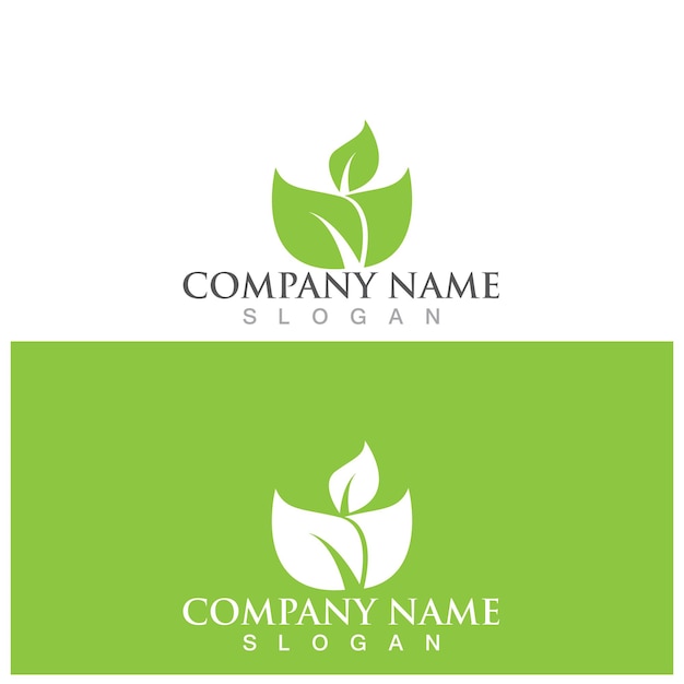 Leaf ecology logo and vector template