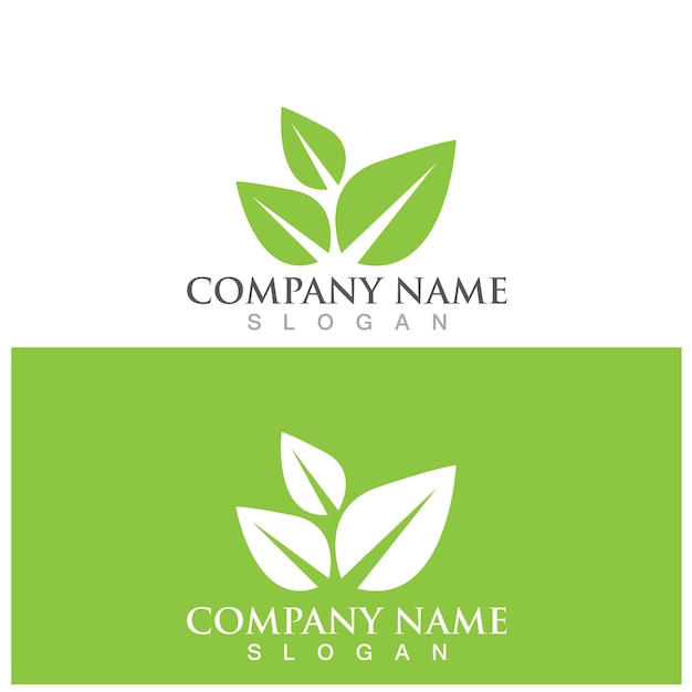 Leaf ecology logo and vector template